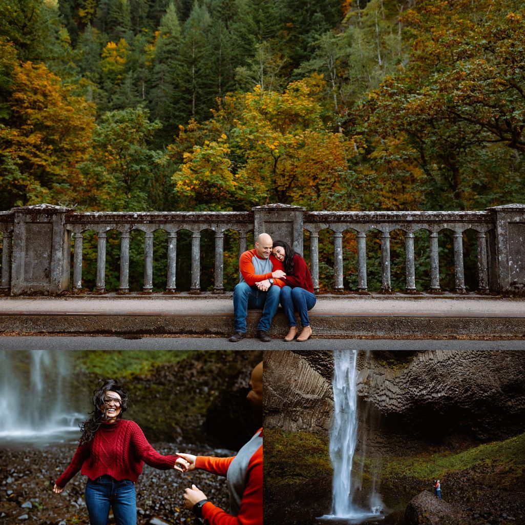 Engagement Session at Latourell Falls Oregon 